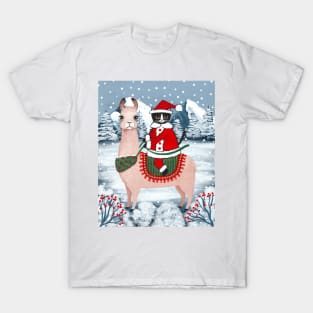 Santa Claws on a Llama Full T-Shirt